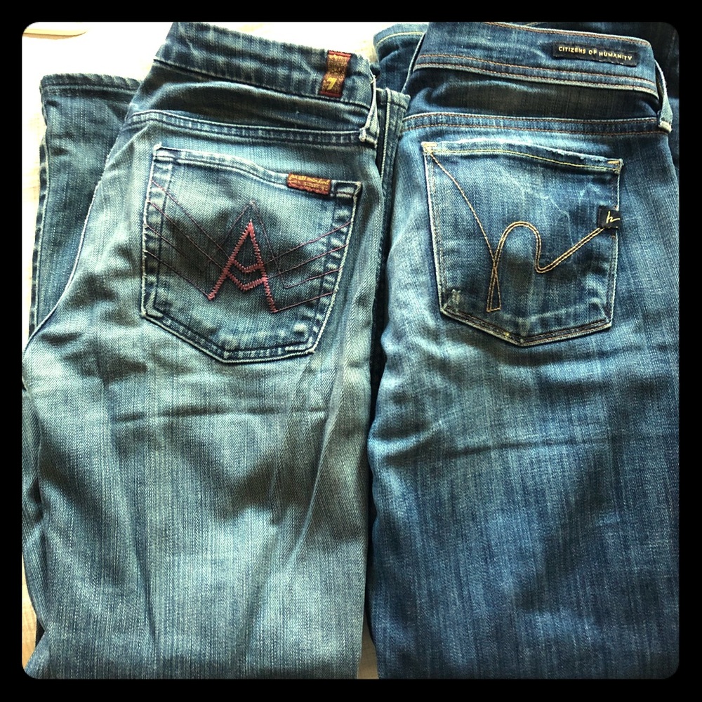 Two pairs of designer jeans, size 27